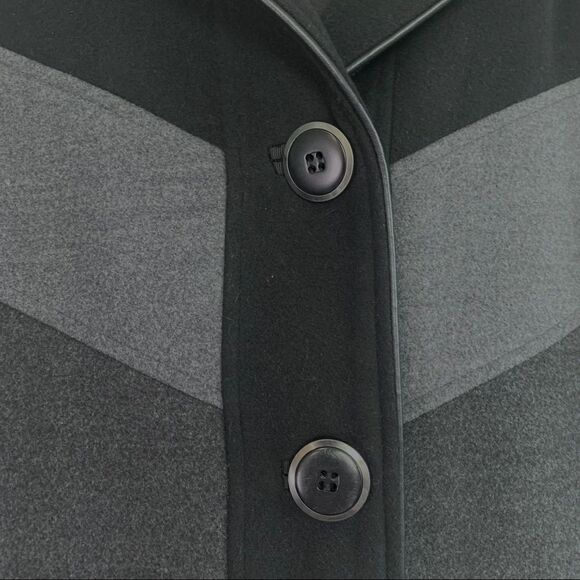 NICCOLINI Beautiful! Button Down Black Grey Coat - Picture 5 of 12